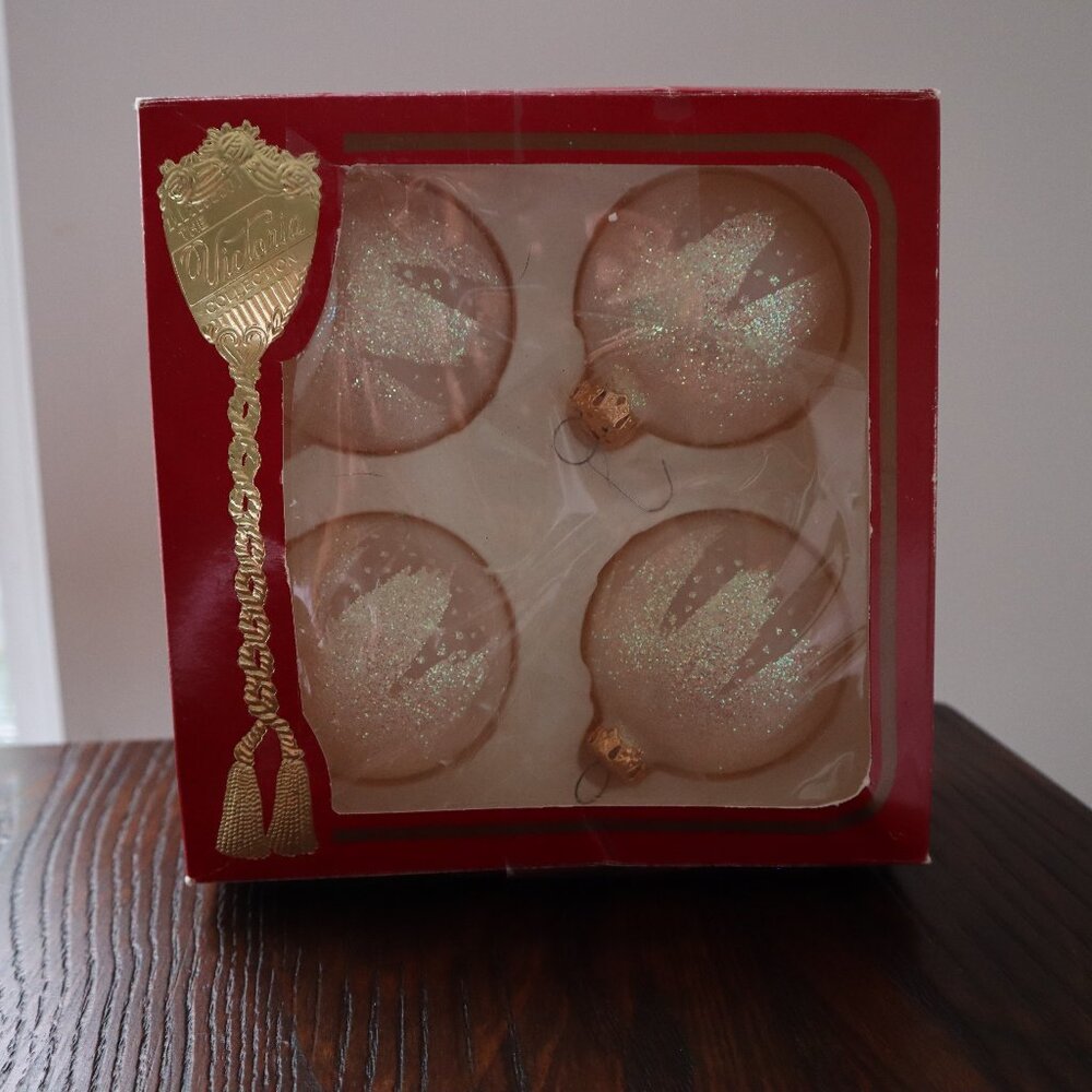 Vintage Clear Glass Christmas Ornaments | "The Victoria Collection" 1980